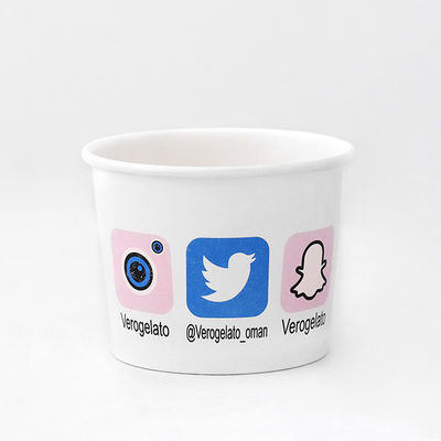 Προσαρμοσμένη εκτύπωση παγωτού Sundae Bowl Set Disposable 120ml Double PE Coating