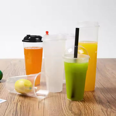 Ξαναχρησιμοποιήσιμο 1000ml PP πλαστικό φλιτζάνι Προσαρμόστε το λογότυπο Παγωμένο φλιτζάνι καφέ
