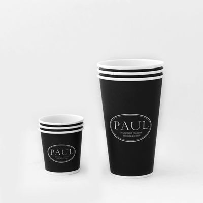 Μαύρο 540ml Μονόπετρα Κούπα Χαρτιού 16oz PE επικαλυμμένα μίας χρήσης Κούπες Χαρτιού