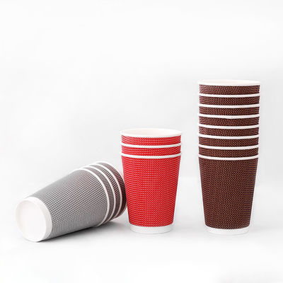 Απορρίπτονται 16oz Ripple Cups PLA επικαλυμμένα 540ml Kraft Paper Cups